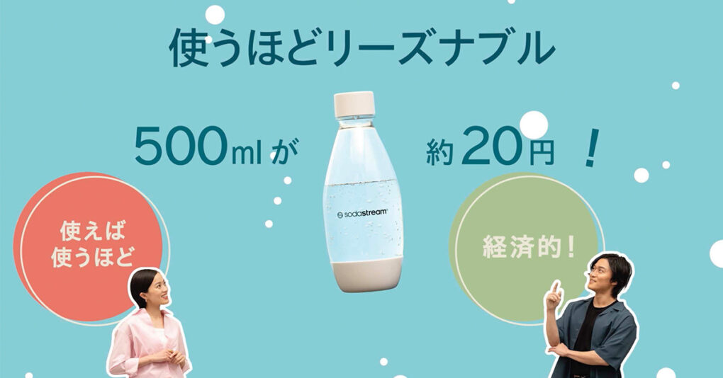 公式の「500ml約20円」は微炭酸での理論値